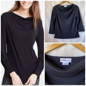 KORS Michael Kors Boat Neck Long Sleeve Top Size S